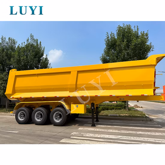 Venta caliente volquete volquete de 3 ejes semirremolque de camiones pesados de superficie plana de carga
