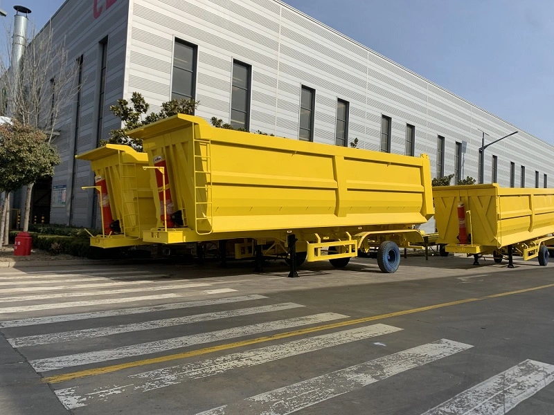 Vehicle Master 80t 100t Steel End Dump Trailer Front Lifting Dump Container End Rear Tipper Tip Tipping Trucks Semi Trailer for Sale