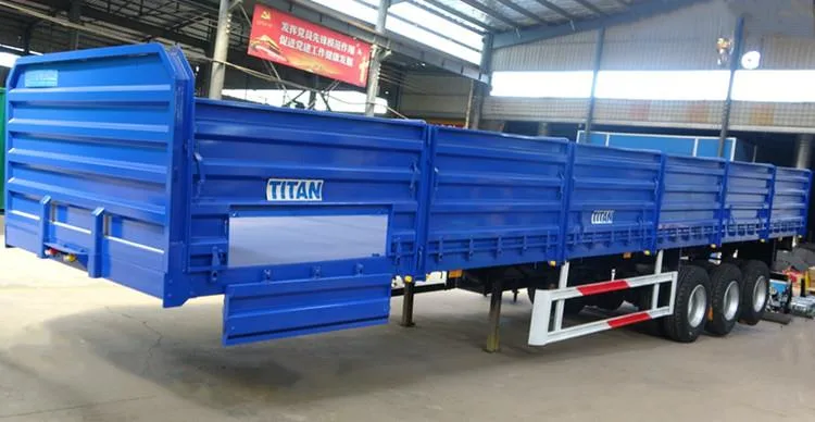 (Spot Promotion) China 3 Axles Drop Side Board Sidewall Triaxle Trailer with Side Wall Boards Grain Cargo Transport Truck Semi Trailer for Sale Manufacturers
