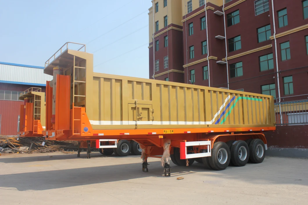 China 3 Axle 4 Axle 20 Ton 30 Ton 100 Ton Cylinder End Rear Tipper Dump Tipping Tractor Truck Semi Trailer