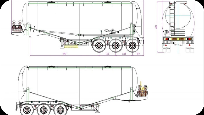 Bulk Cement Powder Tanker Transport Fly Ash Truck Semi Trailer