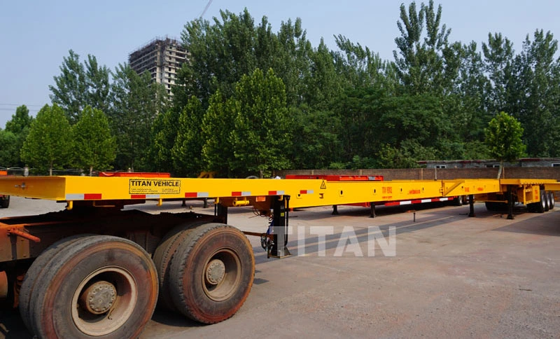Titan 20FT Container 30 Ton Flatbed Drawbar Pulling Full Trailer for Sale
