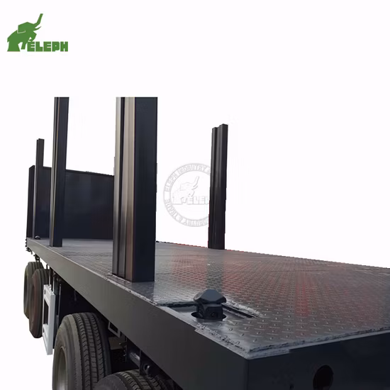 Barra de tiro 1 + 2 ejes Transporte de contenedores Vagón Madera Limber Log Semirremolque de chasis plano completo