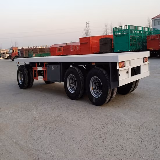 2 Ejes 3 Ejes Plataforma de Remolque de Barra de Remolque Tipo Plataforma Remolque Completo para la Venta
