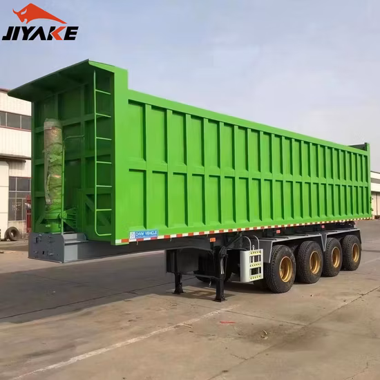 Barato Heavy Duty 5 Axle 4 Axle 80 Ton Descarga trasera Remolque volquete de 45 metros cúbicos Cilindro hidráulico Remolque volquete Semirremolque de descarga trasera en venta