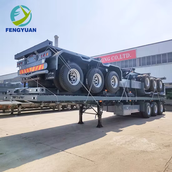 Semirremolque plano de capacidad de carga útil de 60 toneladas de eje triangular de venta caliente