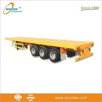 3 Tri Axle 20FT 40 FT Contenedor de envío Semirremolques de plataforma plana a la venta