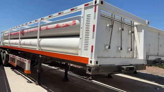 Tanque de almacenamiento Luen CNG Eleph 3 ejes 8 tubos CNG Gas Tanker Cilindro Transporte CNG Gas natural Tank Trailer